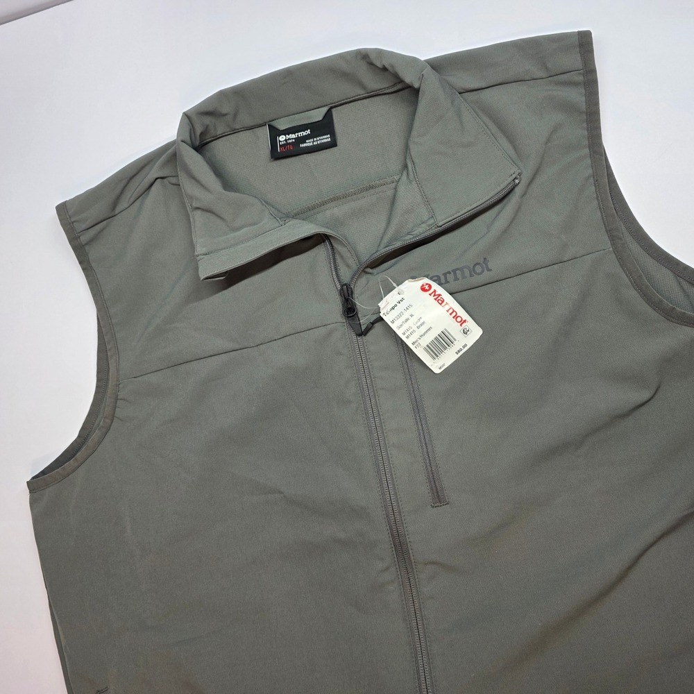 Marmot Mens Tempo Vest Slate Grey Softshell Full Zip M13322 XL